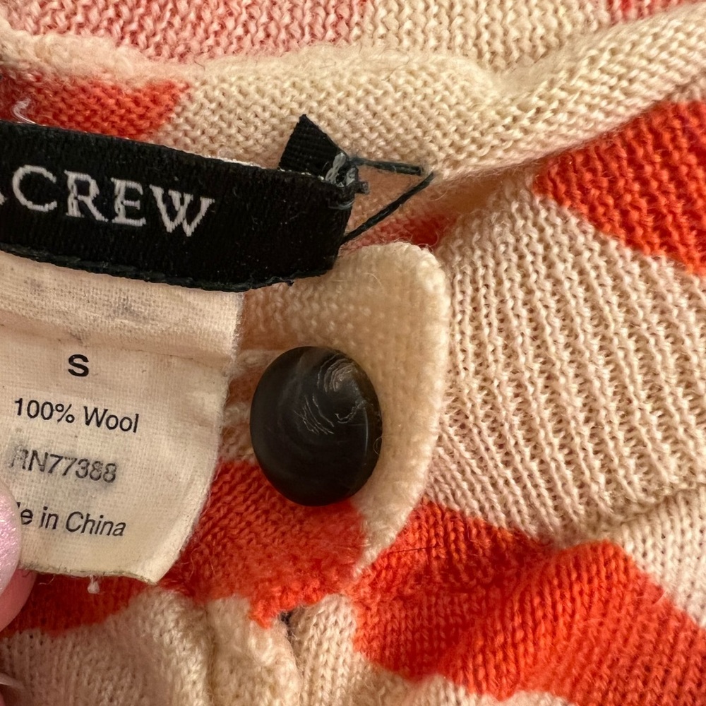 J. Crew Orange/Red Zebra Print Cardigan Size S - Picture 2 of 8